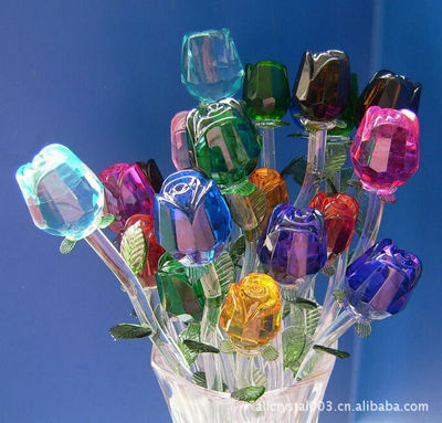 【情人節(jié)水晶禮品批發(fā),水晶玫瑰花,水晶工藝禮品廠定做】價(jià)格,廠家,圖片,水晶工藝品,浦江縣阿里水晶-