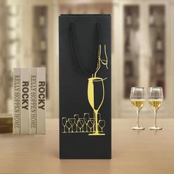 紙袋生產(chǎn)廠家,義烏玉鹿紙制品廠,黑卡紅酒禮品紙袋