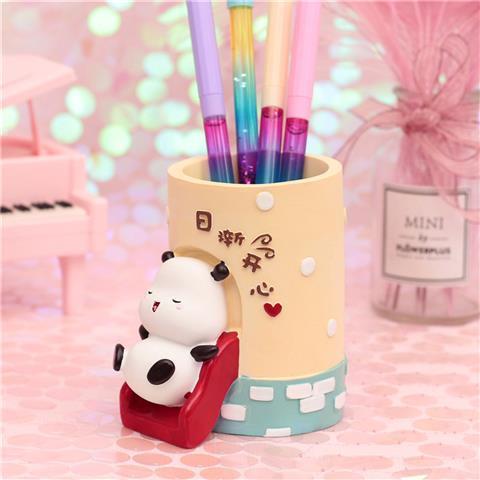 新款圖筆筒桌面裝飾品筆插樹脂工藝品擺件學生禮品生日禮物
